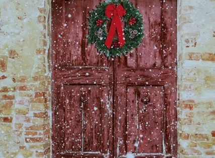 Red Door with a Wreath