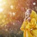 child, raincoat, rain