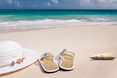 sandals on a beach