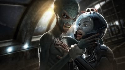 Alien chocking human