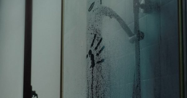 Shower handprint