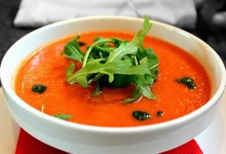 A Bowl of Cold Gazpacho Soup
