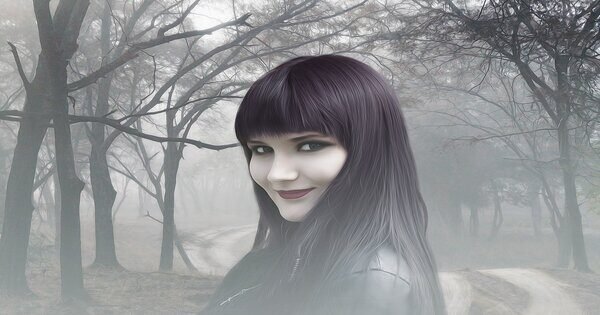gothic girl in woods
