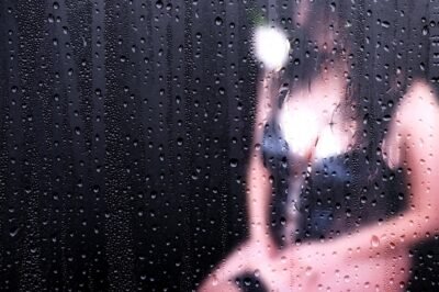 women behind rain
