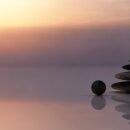 Zen, rocks on water