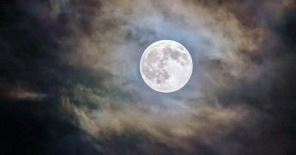 moon and cloudy night sky