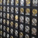 A wall of platinum and gold records.