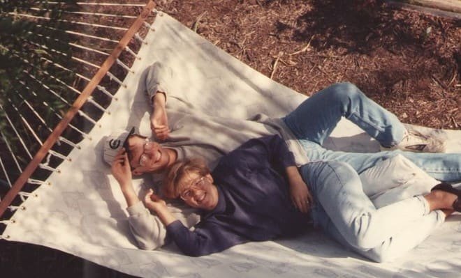 Jason & Kris enjoying Dad's new hammock
