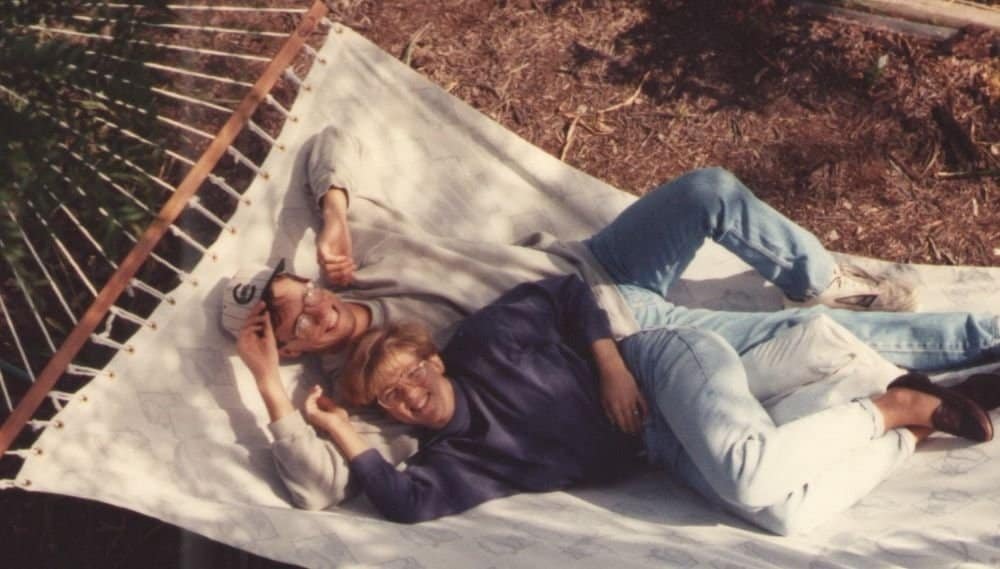 Jason & Kris enjoying Dad's new hammock