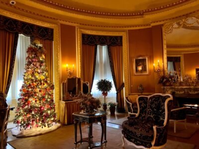 Christmas tree in victorian room