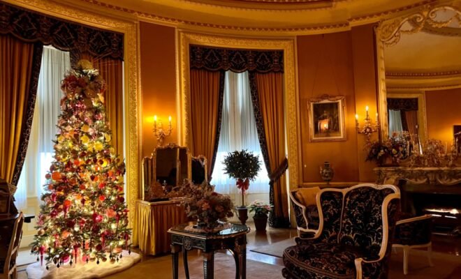 Christmas tree in victorian room