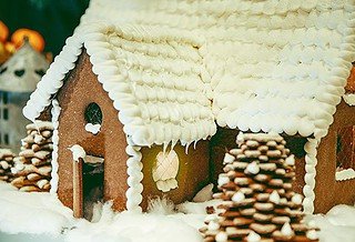 Photograph of a gingerbread house