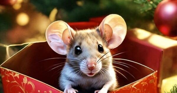 Mouse in Christmas Box