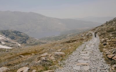 gravel path through the mountains