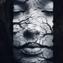 image of a girl's face with cracks