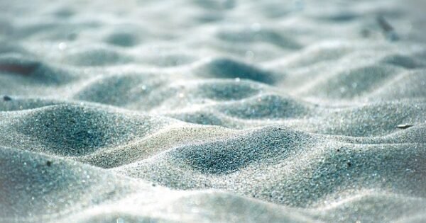 blue and white wavy sand