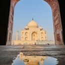 Taj Mahal as seen through the main entry gate