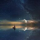 An image showing nighttime on the sea