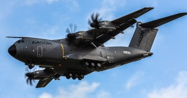 An army air force plane hovering in the sky