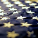 Stars along an American flag