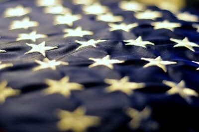 Stars along an American flag