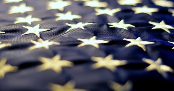 Stars along an American flag