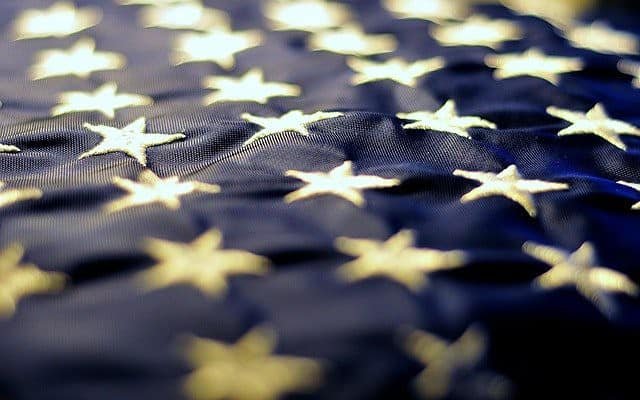 Stars along an American flag