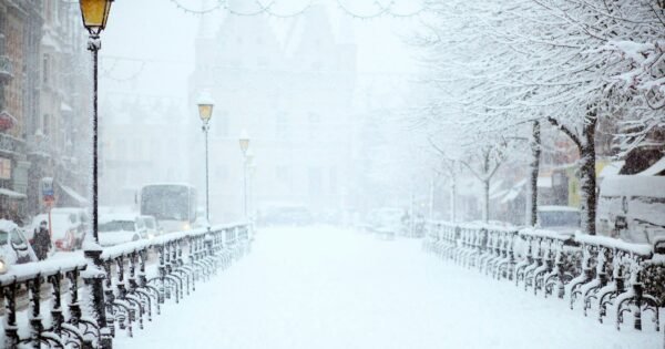 Snow-covered street