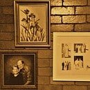 The image is of nostalgic photos hanging on a wall