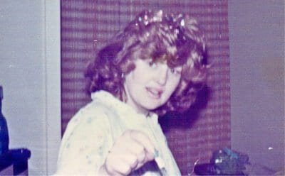 The image is of my wife, Carole, on wedding night, with confetti on her hair