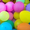 A collective bundle of colorful balloons