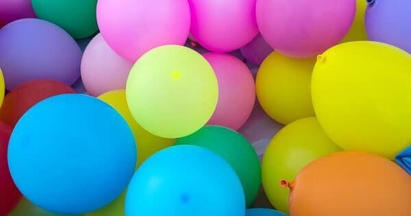 A collective bundle of colorful balloons