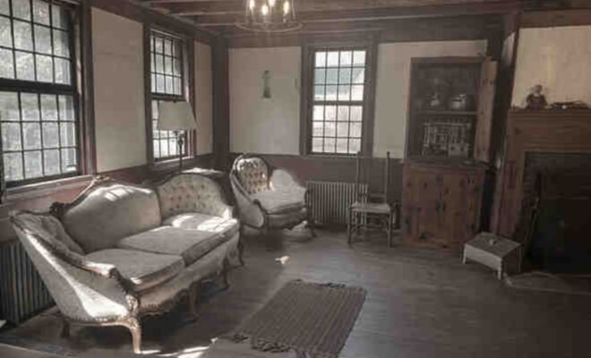 Image of the parlor of the Conjuring House in Rhode Island