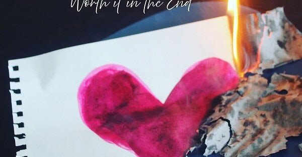 burning heart drawing