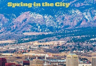 A city overlooking a mountain