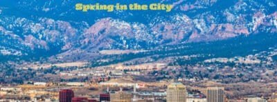 A city overlooking a mountain