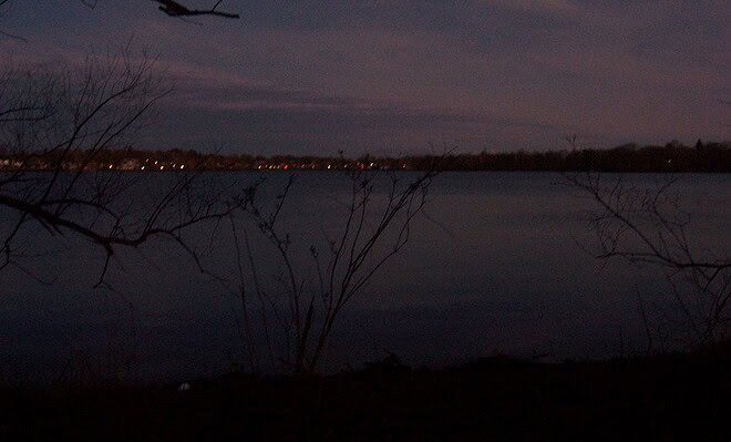Image of Lake Quannapowitt taken at sunset.