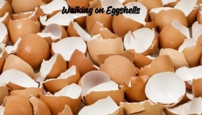 Floor covered in eggshells